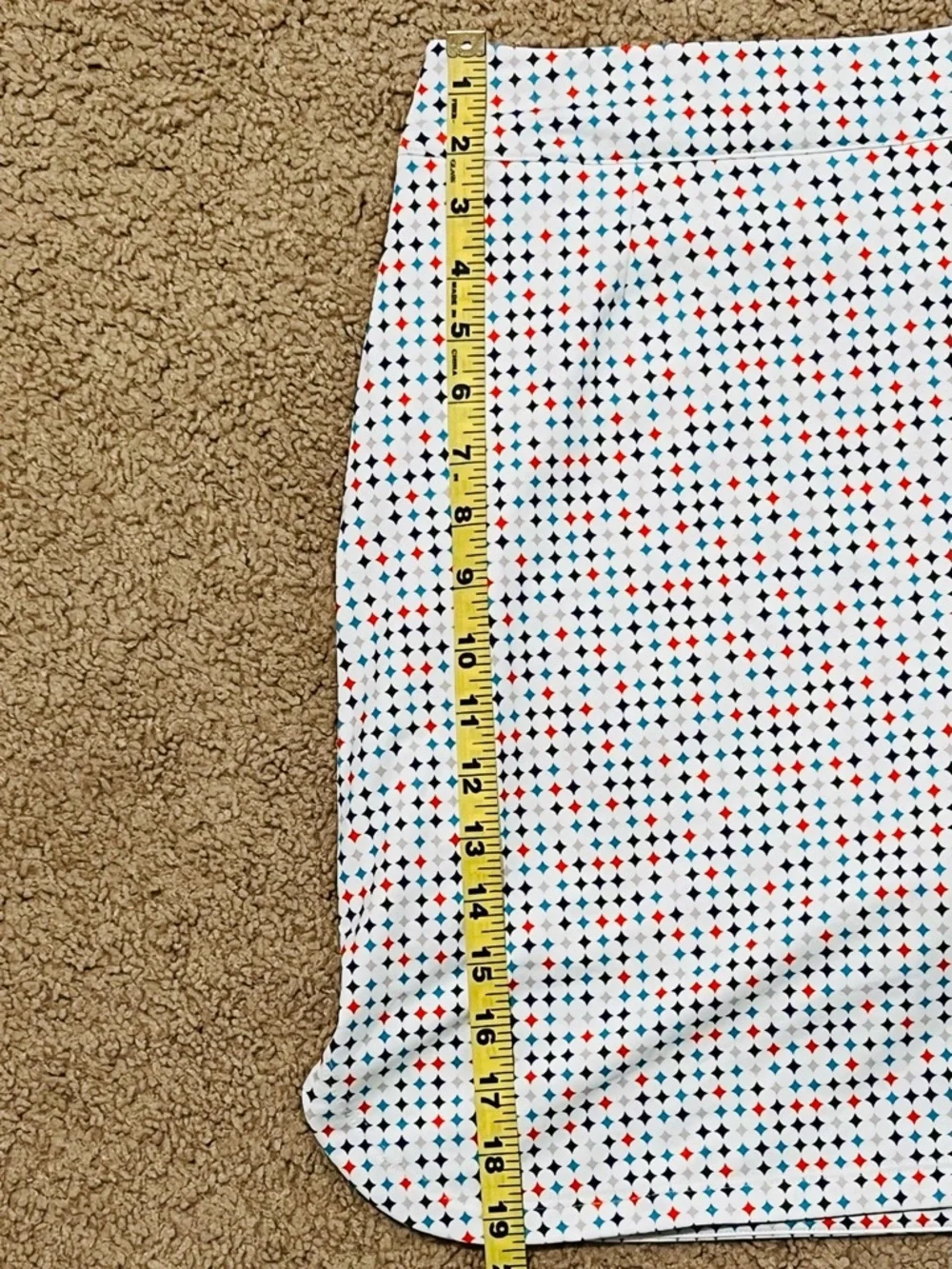 Peter Millar Golf Skirt White Skirt with Red and Blue Geo Dots - Picture 5 of 6